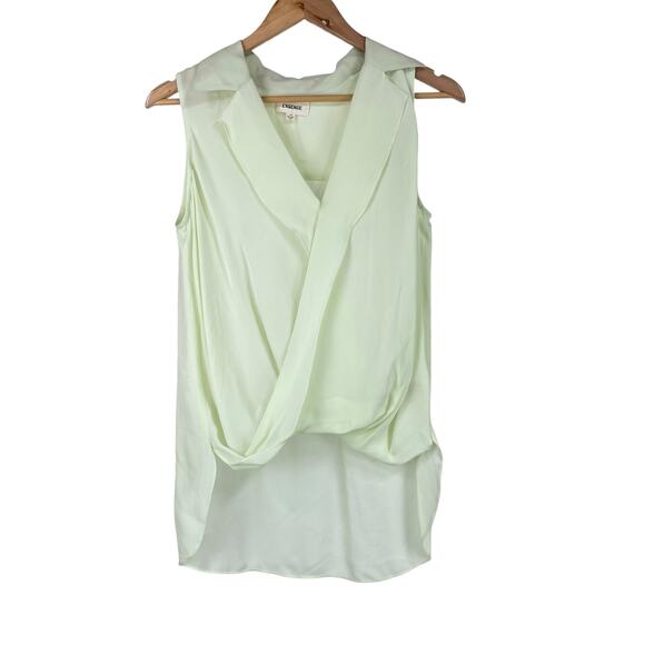 L’Agence NWOT Freja Silk Draped Blouse Light Mint Green Sleeveless Size S - Picture 4 of 11
